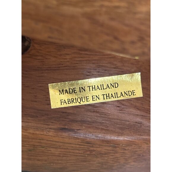 Hand-Carved Wooden Elephant Rocking Figurine With Colorful Painted Details vinta - Picture 10 of 10